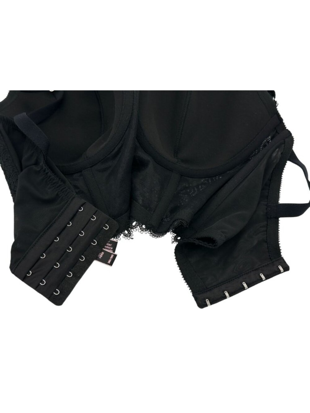 Victoria's Secret Lace Padded Longline Demi Bralette Size 38D Black Floral Mesh - Picture 8 of 12